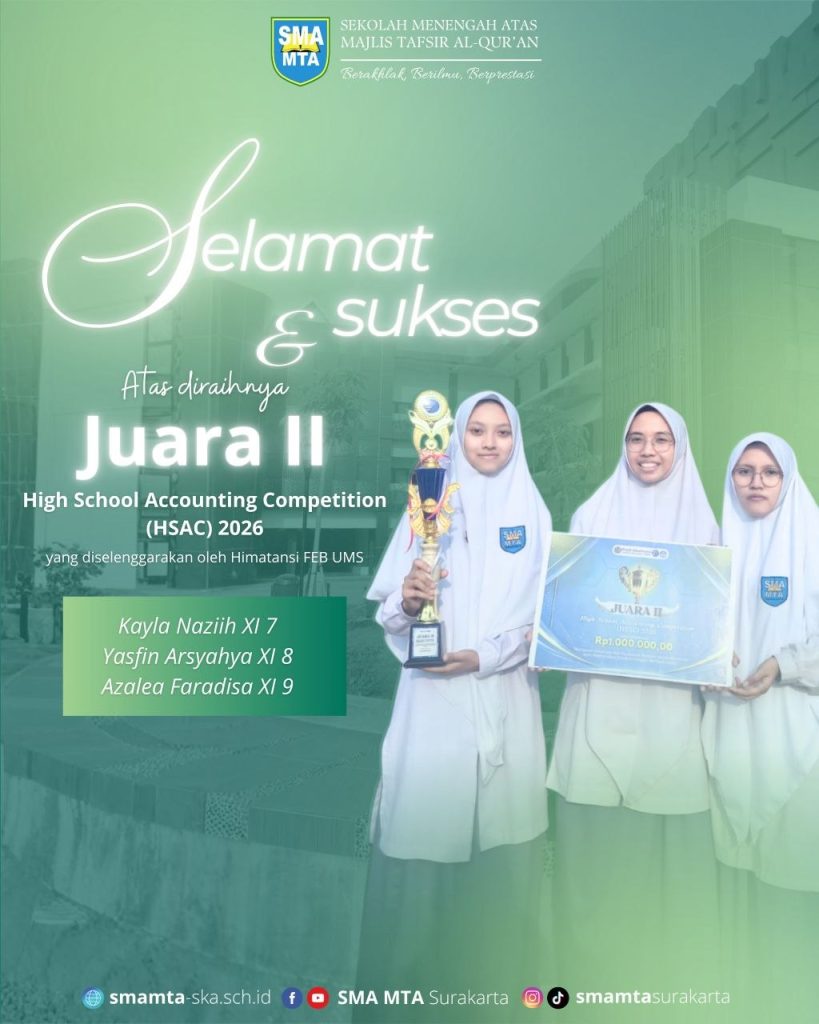 Juara 2 dalam ajang ✨ High School Accounting Competition (HSAC) 2026 ✨