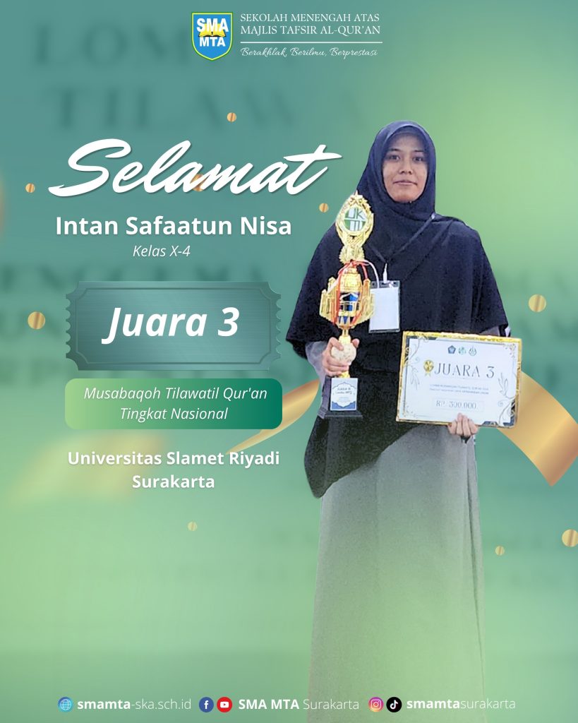 Juara 3 Lomba Musabaqoh Tilawatil Qur’an Tingkat Nasional di UNISRI (Universitas Slamet Riyadi Surakarta) 2026